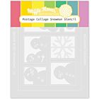 Waffle Flower Postage Collage Snowman Stencil