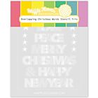 Waffle Flower Overlapping Christmas Words Stencil Trio