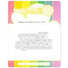 Waffle Flower Happy Holidays Print Die