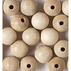 Wooden Balls Naturel, 15mm, 18pcs