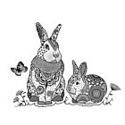 Crafty Individuals Two Happy Bunnies Unmounted Rubber Stamps (CI-644)