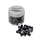 CraftEmotions Letter beads - cube black white opaque 180 pcs 7mm 