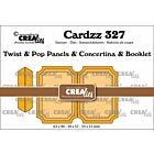 Crealies Cardzz Twist& Pop B3, Panelen&Lep.& Miniboekje tickets V CLCZ327 63x90 - 39x57 - 33x51mm 