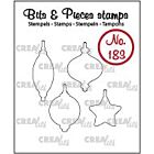 Crealies Clearstamp Bits & Pieces 4x Kerstballen omlijning 15 x 22 mm 