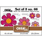 Crealies Set of 3 Flowers no. 28 with /without grooves CLSET66 20 x 20 mm + 31 x 31 mm + 41 x 41 mm 