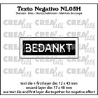 Crealies Texto Negativo Bedankt - NL (H) NL05H max.17x48mm