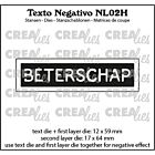 Crealies Texto Negativo Die BETERSCHAP - NL (H) NL02H max. 17x64mm