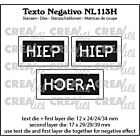 Crealies Texto Negativo HIEP HIEP HOERA (H)  - (NL) NL113H max. 17 x 39 mm