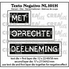 Crealies Texto Negativo MET OPRECHTE DEELNEMING (H) NL101H max. 17 x 27/54/63 mm