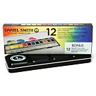 DANIEL SMITH 12 Color HAND POURED Watercolor Half Pan Set in a Metal Boxx