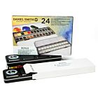 DANIEL SMITH 24 Color HAND POURED Watercolor Half Pan Set in a Metal Box