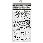 Stamperia Masquerade Thick Stencil 12x25cm Sun And Moon (KSTDL112)