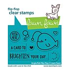 lawn fawn 2x3 clear stamp set anglerfish flip-flop