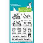 lawn fawn 3x4 clear stamp set car critters road trip add-on