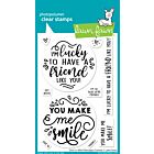 Lawn Fawn 4x6 clear stamp set give it a whirl messages: friends