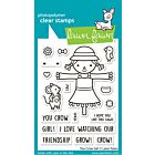 Lawn Fawn 3x4 clear stamp set you crow girl