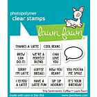 Lawn Fawn 2x3 clear stamp set tiny sentiments: coffee