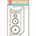 Marianne D Craft Stencil muziek luidspreker by Marleen 210x149mm 