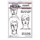 Dina Wakley Media Cling Stamps 6"X9" Strong Men