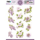 3D Push out Sheet - Precious Marieke - Purple Blossom - Lilac