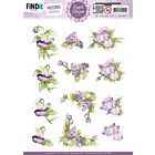 3D Push out Sheet - Precious Marieke - Purple Blossom - Violet