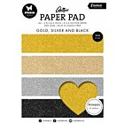 Studio Light Glitter Paper Pad Gold, silver and black Ess. nr.209 SL-ES-PP209 148x210x10mm 