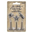 Tim Holtz Idea-Ology Metal Adornments 3/Pkg Figure Stands