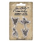 Tim Holtz Idea-Ology Metal Adornments 4/Pkg Foliage