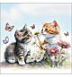 Servet 33x33cm Kittens in flower field