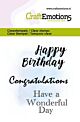 CraftEmotions clearstamps 6x7cm - Text Happy Birthday EN