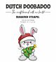 Dutch Doobadoo Rubber stempel Konijn kerstboom 497.004.018 8x4,2cm