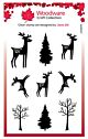 Woodware Paintable Baubles Reindeer Fillers Clear Stamps (JGS875)