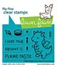 Lawn Fawn 2x3 clear stamp set little dragon flip flop