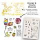 Polkadoodles Colour & Create Funky Rosy Posy 2-in-1 Creative Stencil (PD8711)