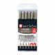 Pigma Micron fineliner set 6 zwart 4+2