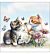 Servet 33x33cm Kittens in flower field