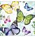 Servet 33x33cm Fluttering butterflies pink